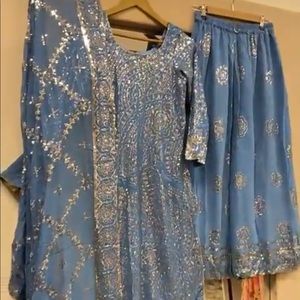 Periwinkle palazzo suit in size 38